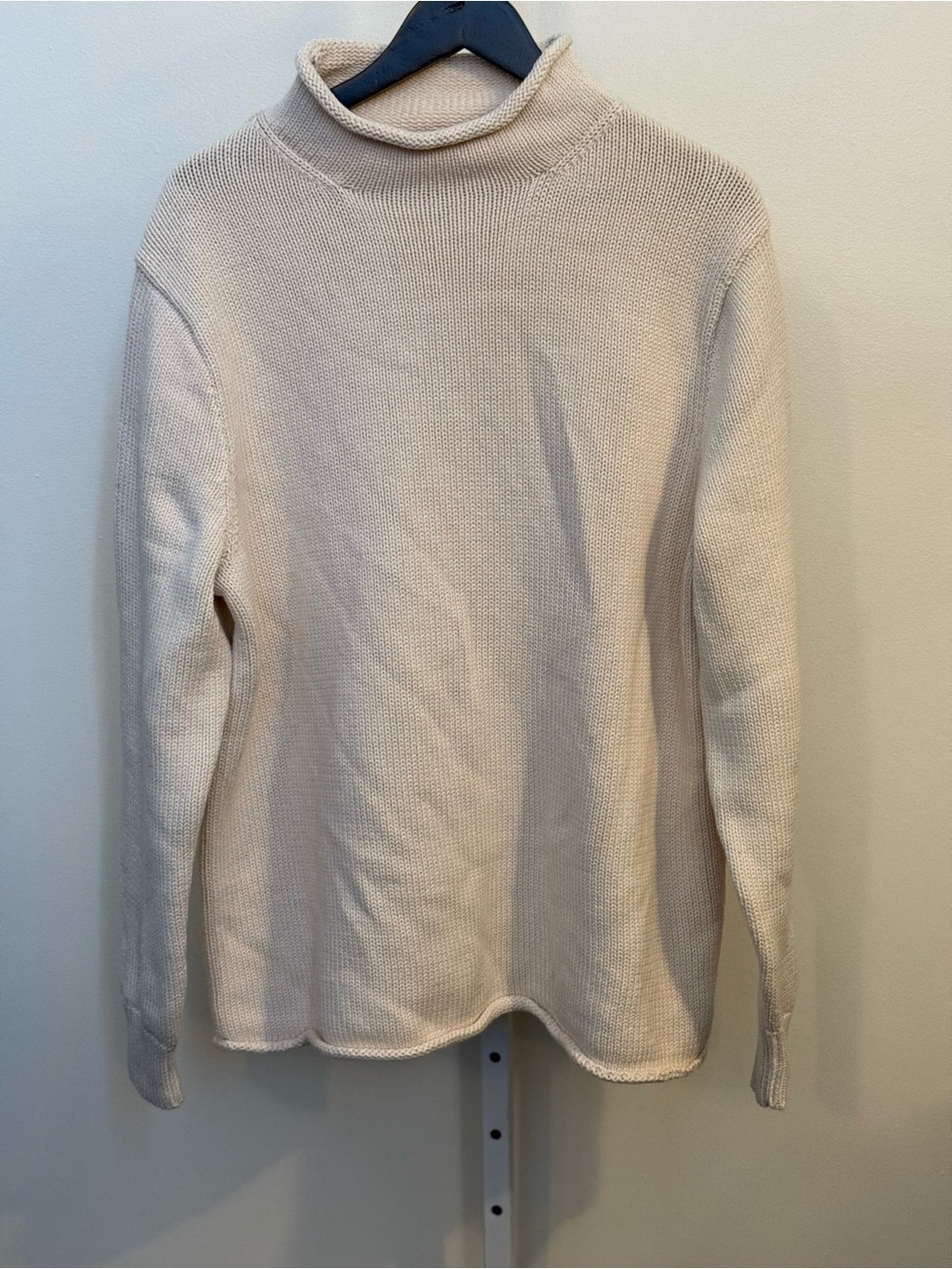 J. Crew Roll-neck & Hem Cream Sweater